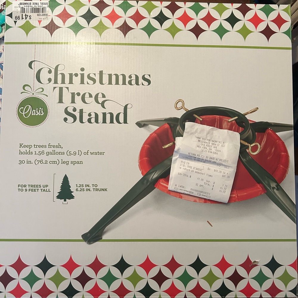 NWT Christmas Tree Stand (up to 8 feet)